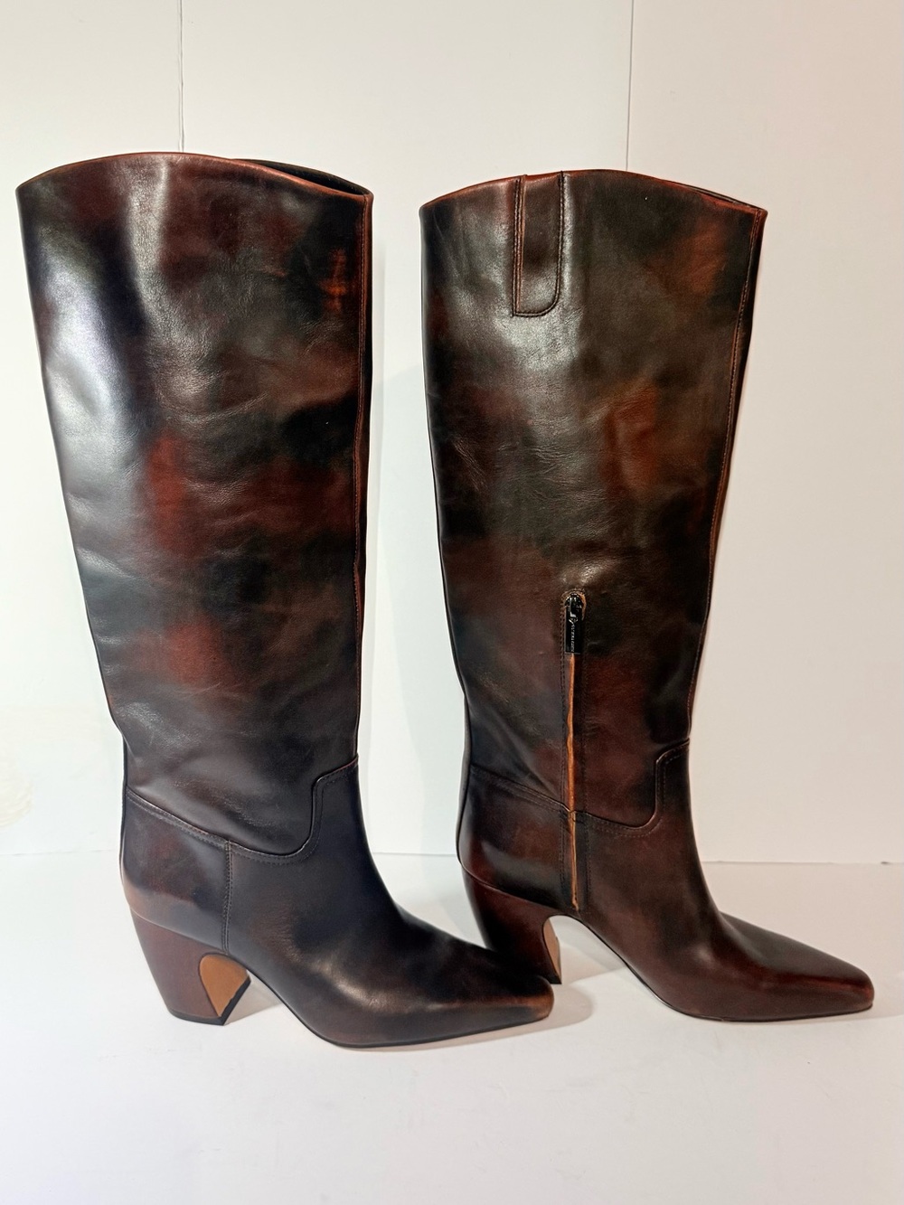 Vince Camuto Tall Brown Leather Knee Boots size 7.5